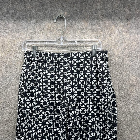 The Kooples Pants Womens 1 Black White Chain Print Pull On Elastic Trousers - Picture 6 of 11